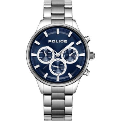 Gents Police 43mm Blue & Silver Quartz Watch POL.90045USM